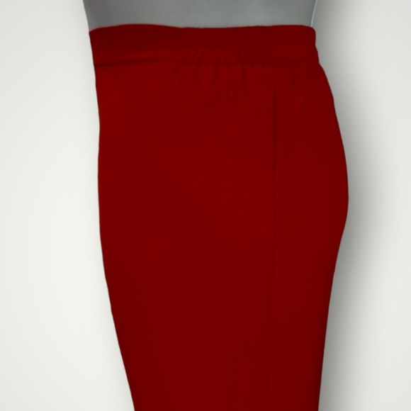 Tally Taylor Red 3 Piece Skirt Suit Embellished Jacket & Flair Skirt Detail Sz 8 - Picture 5 of 12